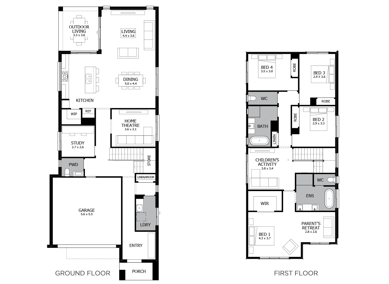 Applause Narrow Block House Design with 4 Bedrooms | MOJO Homes