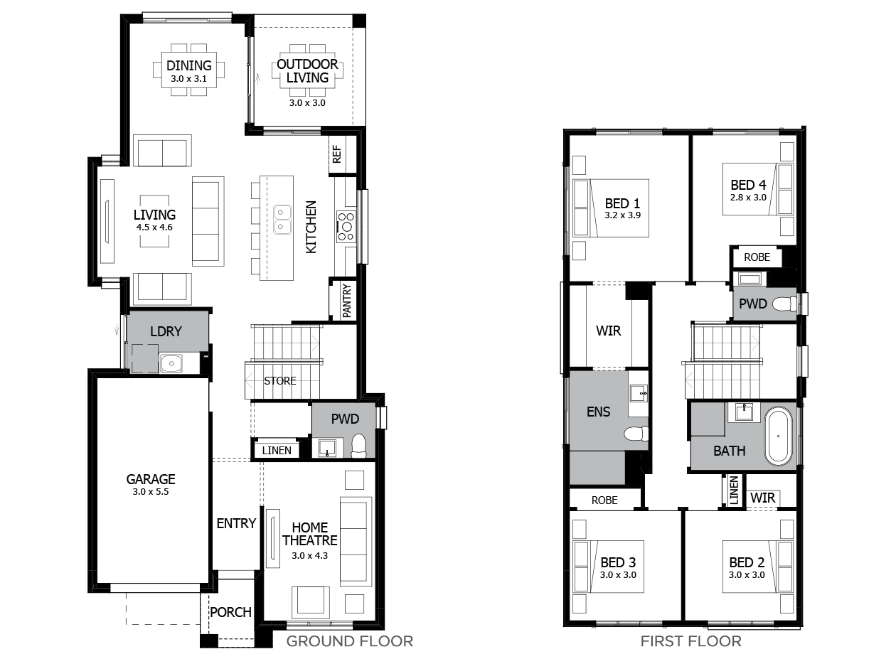 Avoca Narrow Block House Design With 4 Bedrooms 