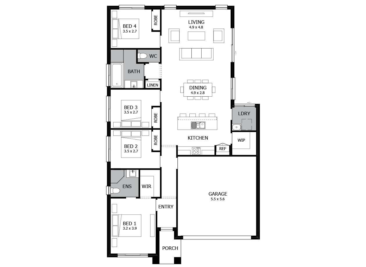 Minuet Single Storey House Design With 4 Bedrooms MOJO Homes