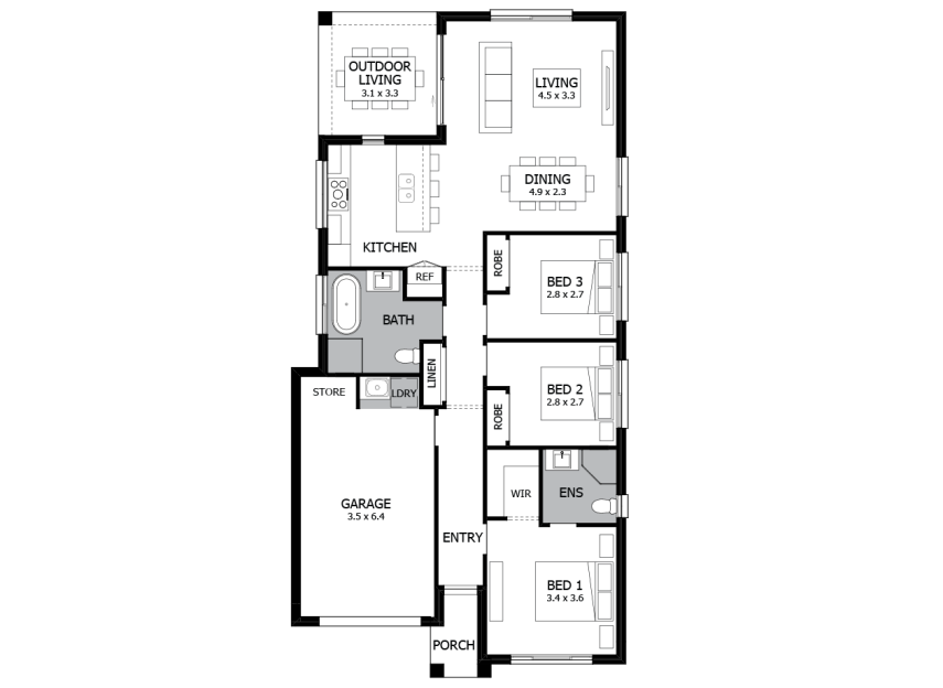 3 Bedroom Ranch House Plans No Garage House Design Ideas