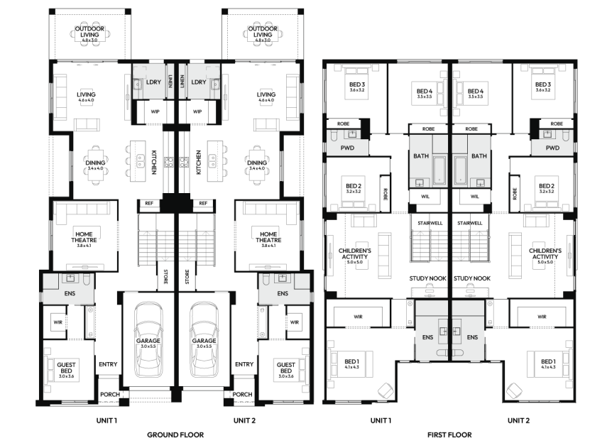 memphis-duplex-home-design-floorplan-standard-LHS