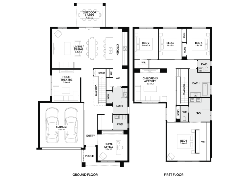 Freshwater-35-double-storey-home-design-floorplan-STANDARD-LHS