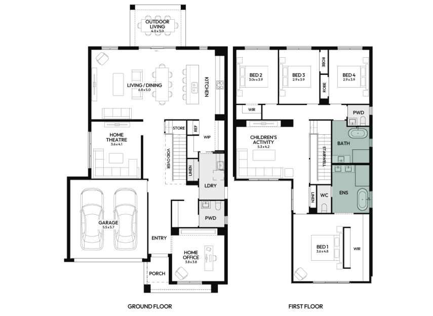 Freshwater-35-double-storey-home-design-floorplan-option-1-LHS