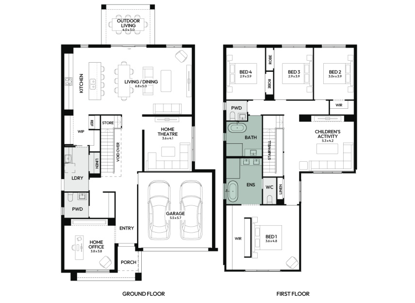 Freshwater-35-double-storey-home-design-floorplan-option-1-RHS