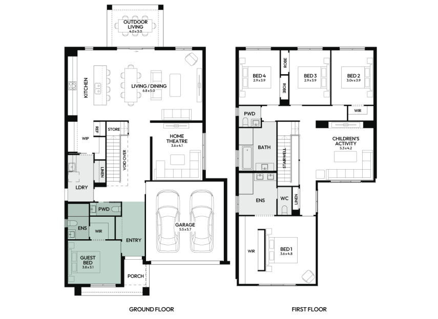 Freshwater-35-double-storey-home-design-floorplan-option-2-RHS