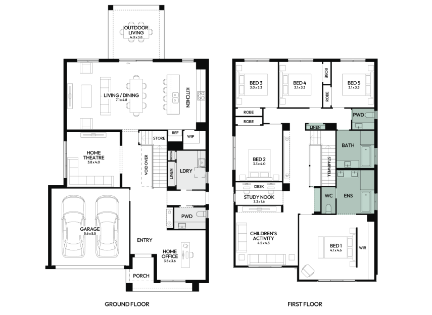 Enigma-37-double-storey-home-design-floorplan-option-1-LHS