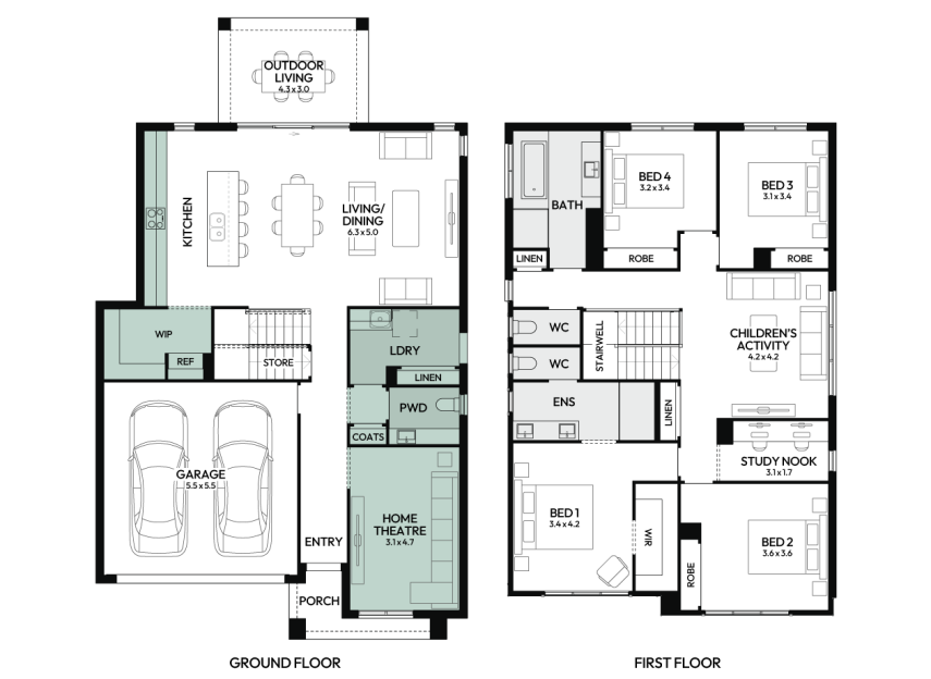 charisma-30-double-storey-home-design-floorplan-option-1-LHS