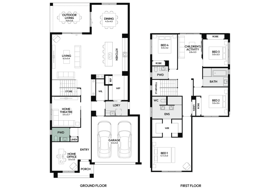 Brighton-35-double-storey-home-design-floorplan-option-1-RHS