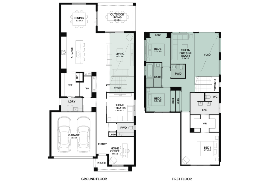 Brighton-35-double-storey-home-design-floorplan-option-11-LHS