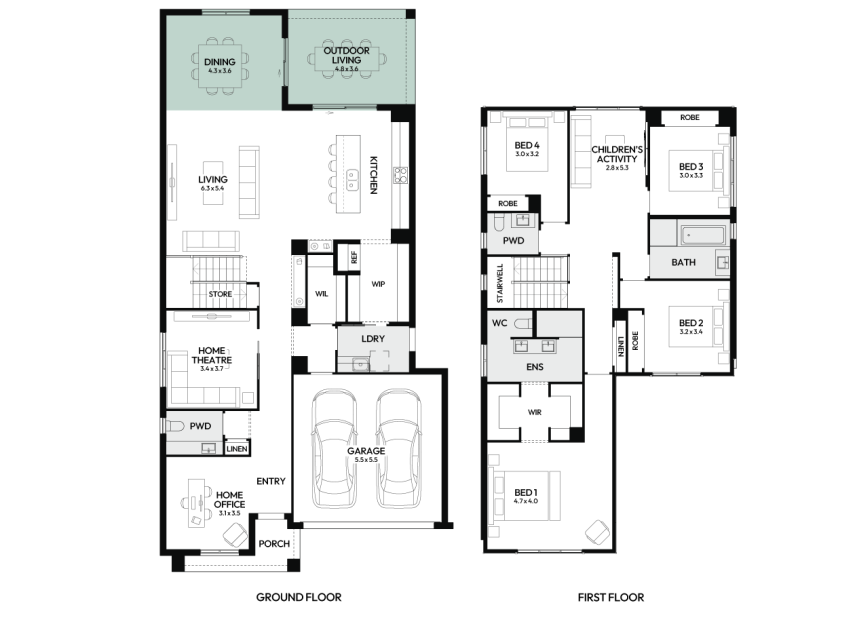 Brighton-35-double-storey-home-design-floorplan-option-13-RHS