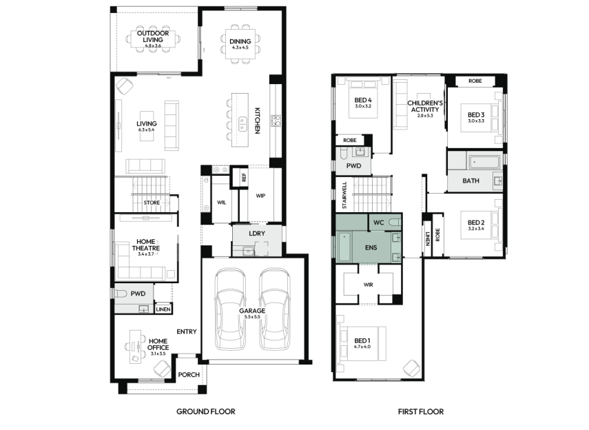 Brighton-35-double-storey-home-design-floorplan-option-4-RHS