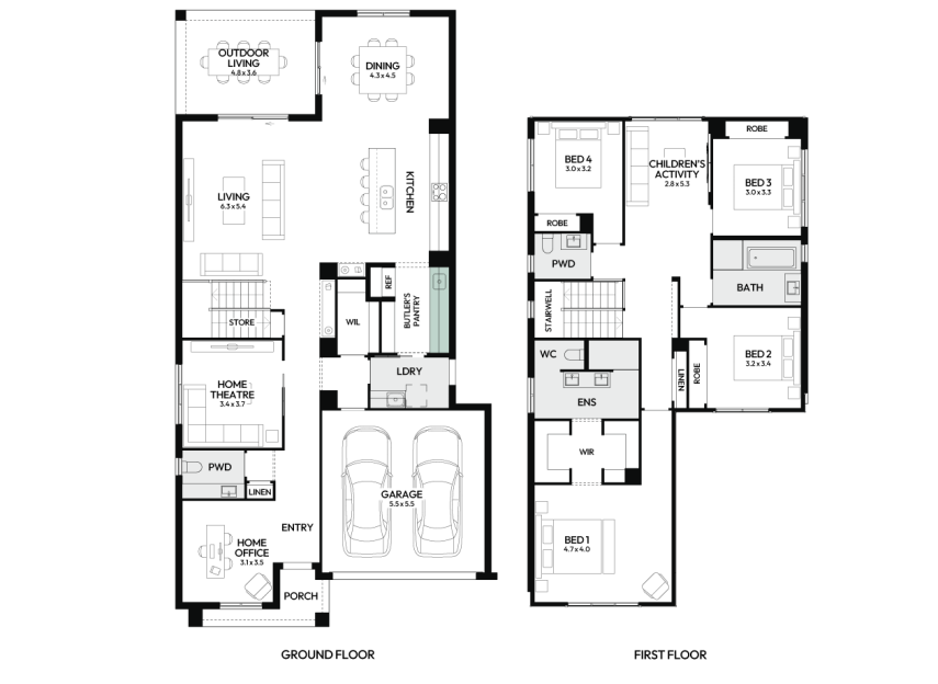 Brighton-35-double-storey-home-design-floorplan-option-5-RHS