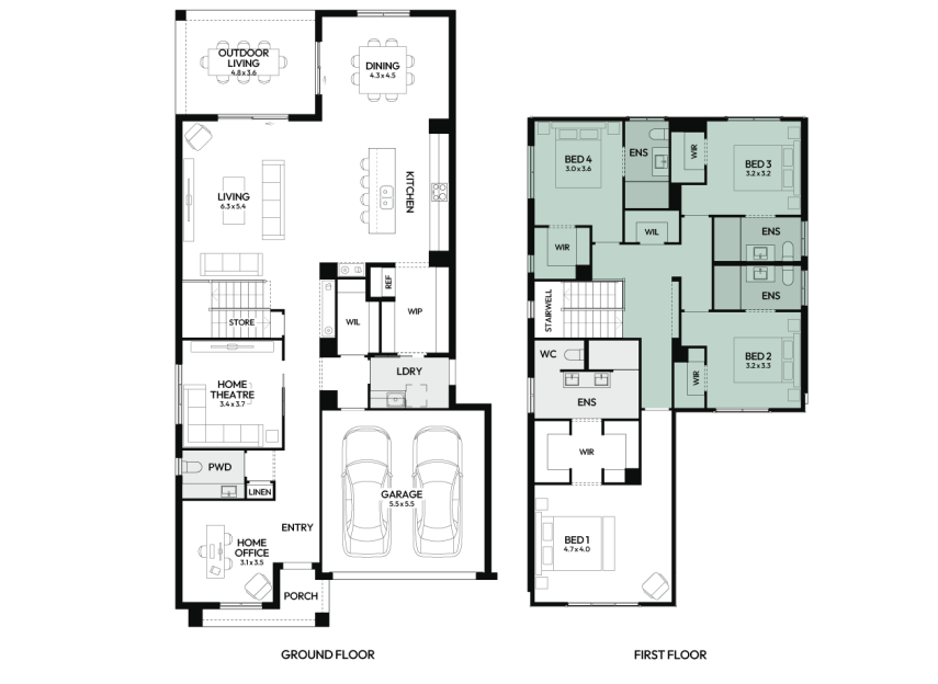 Brighton-35-double-storey-home-design-floorplan-option-6-RHS