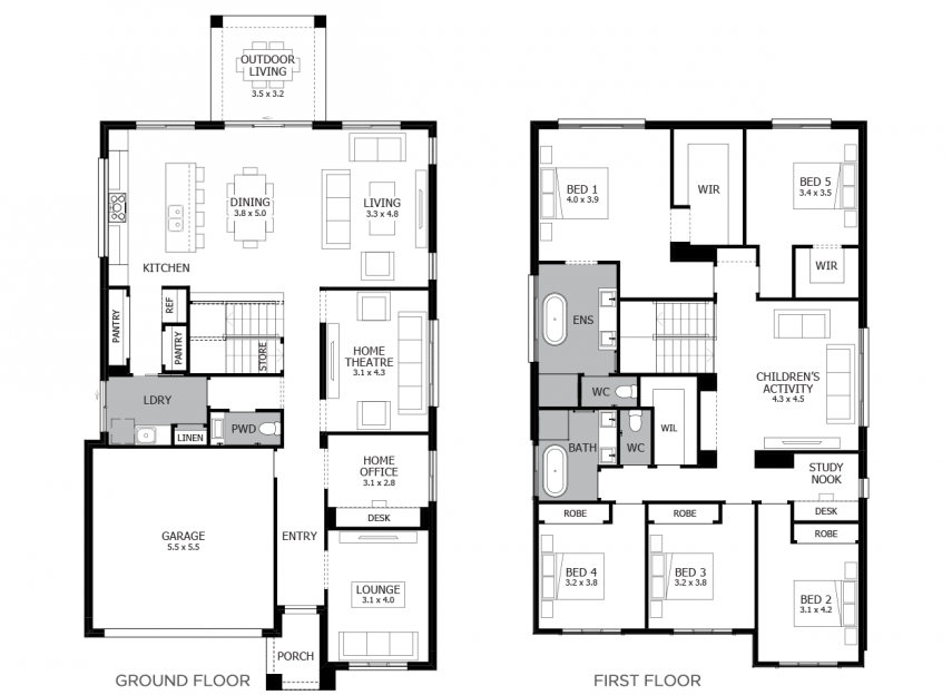 Charisma Double Storey House Design With 5 Bedrooms 